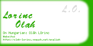 lorinc olah business card
