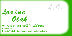 lorinc olah business card